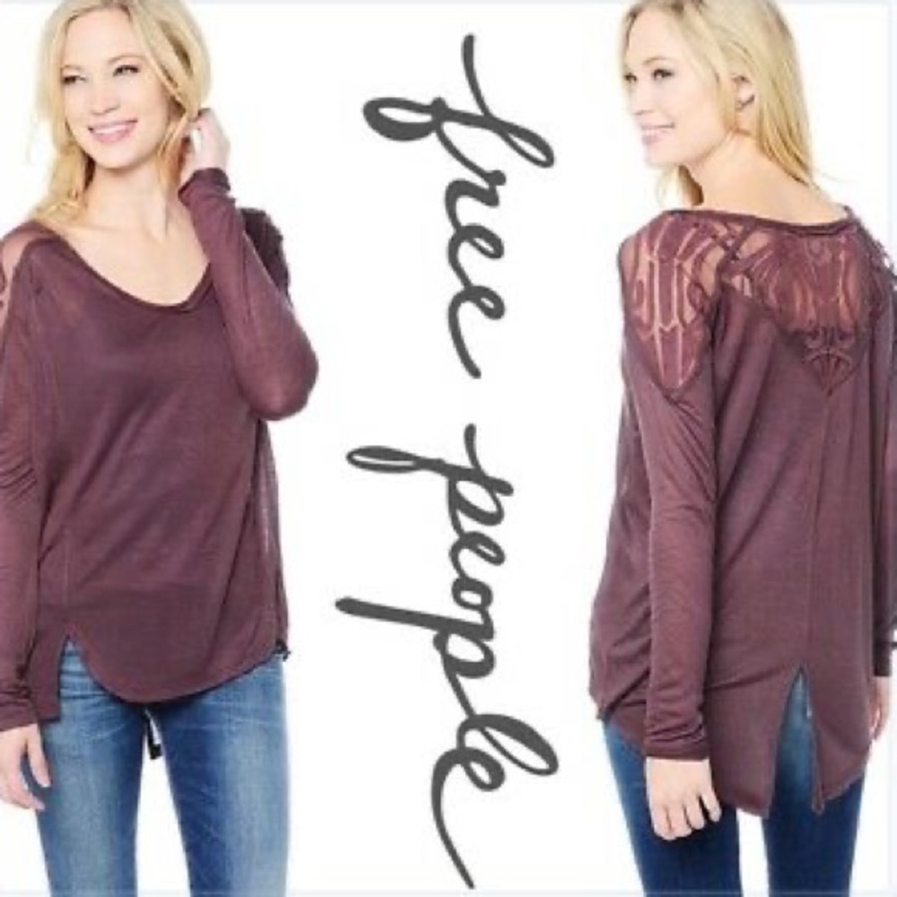2 for $20 ❤️ Free People The Gatsby Embroidered Tee